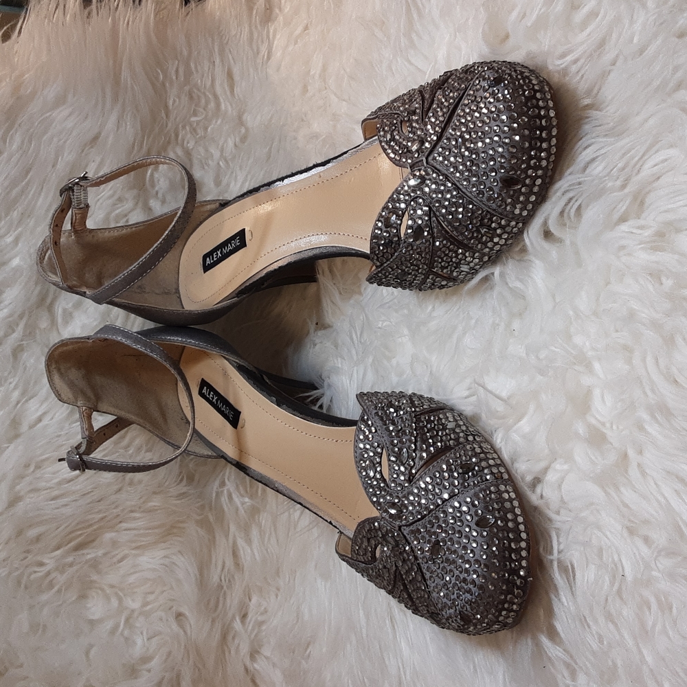 Silver Beaded Alex Marie High Heel Shoes